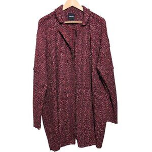 Nic+Zoe Transformative Tweed Jacket Fringe Womens 2X Open Front Cardigan Blazer